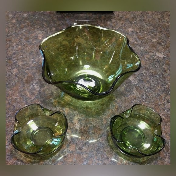 Anchor Hocking Other - Anchor Hocking-Vintage Spearmint 3 Piece Chip & Dip Set.